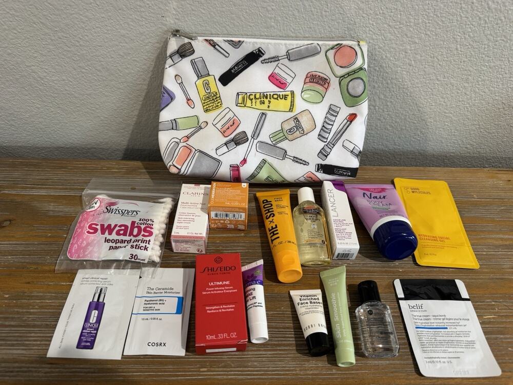 New Amazing Skincare Beauty Bag Shiseido Clarins Olehenriksen Dermae Lancer More